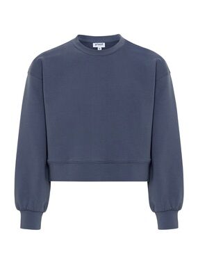 Pleat Dora Sweatshirt Cropped Slate Blue Size 10